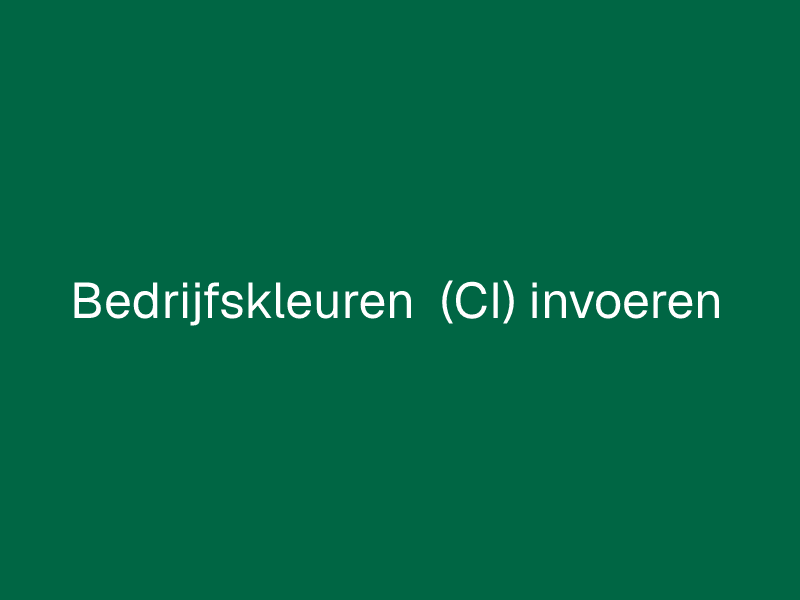 Bedrijfskleuren (CI) invoeren