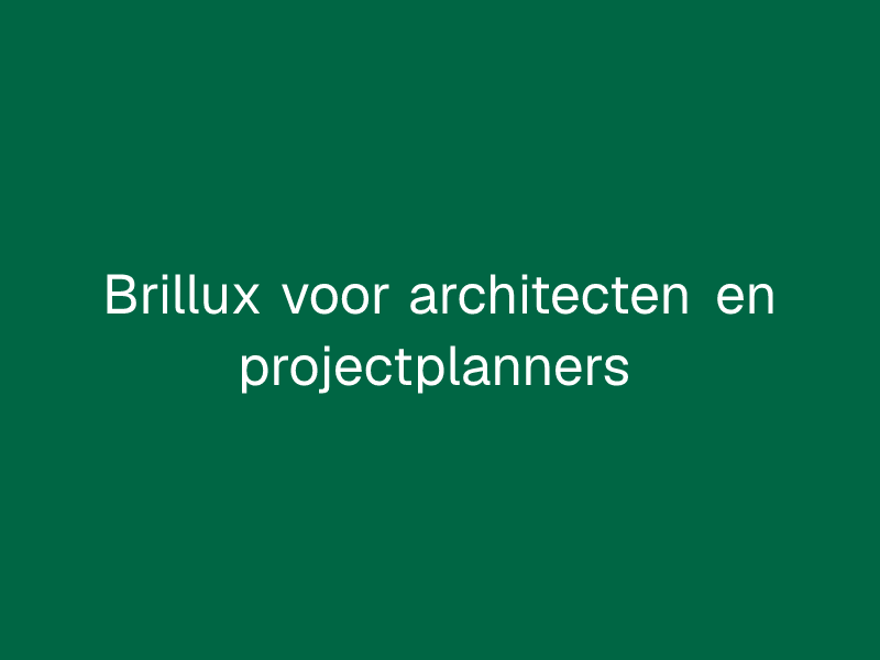 Brillux voor architecten en projectplanners