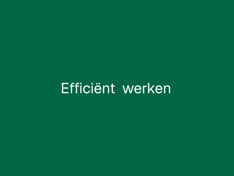Efficiënt werken