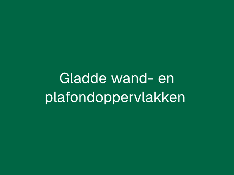 Gladde wand- en plafondoppervlakken