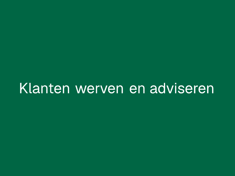 Klanten werven en adviseren