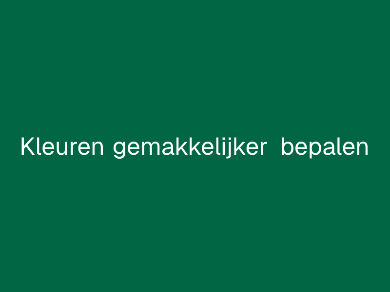 Kleuren gemakkelijker bepalen
