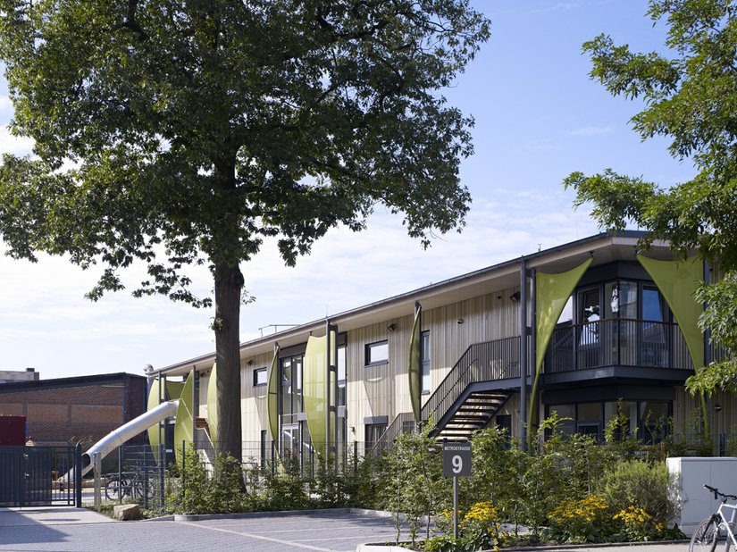 Het nieuwe kinderdagverblijf van Metro in Düsseldorf heeft een eigenzinnig ontwerp.