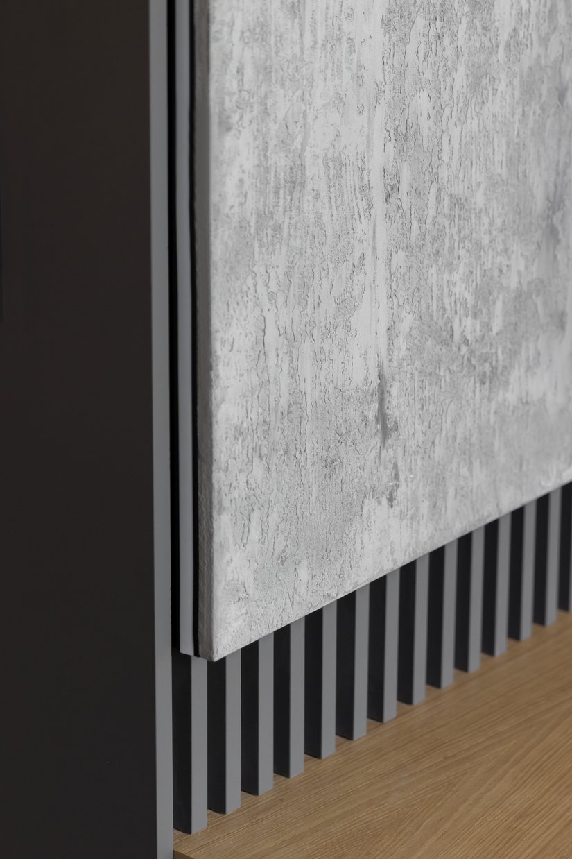De bepleistering met een perfecte ruwbetonlook kwam tot stand met Brillux Sentimento 78.