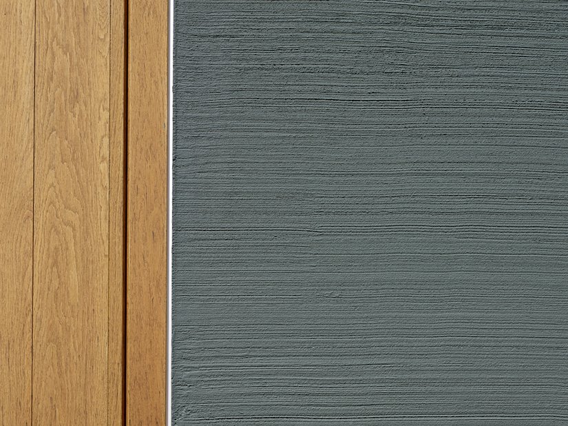 Het hout past wonderwel samen met de groene kleur.