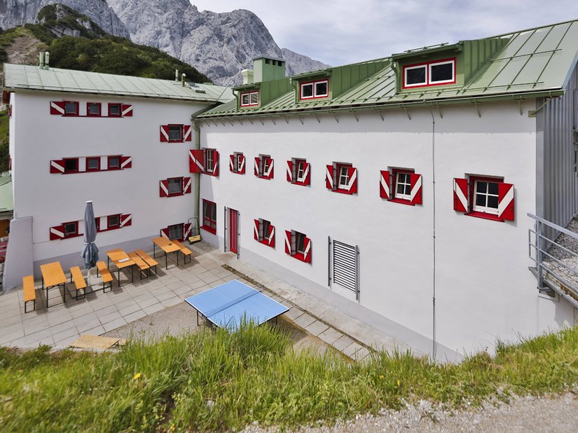 Het 'Stripsenjochhaus' in het Kaisergebergte.