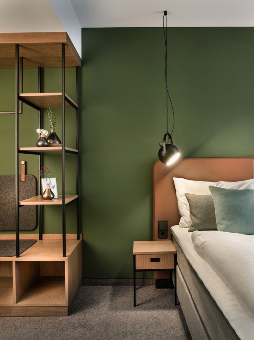 De kleurrijke kamers van levendige lichtheid werden subtiel ontworpen en uitgevoerd met veel aandacht voor detail.
Foto © DIA – DITTEL ARCHITEKTEN