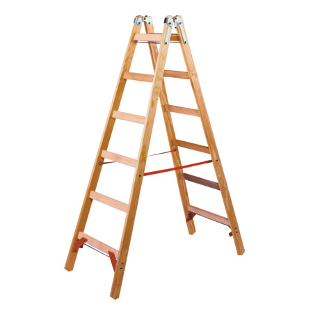 Staande houten schildersladder